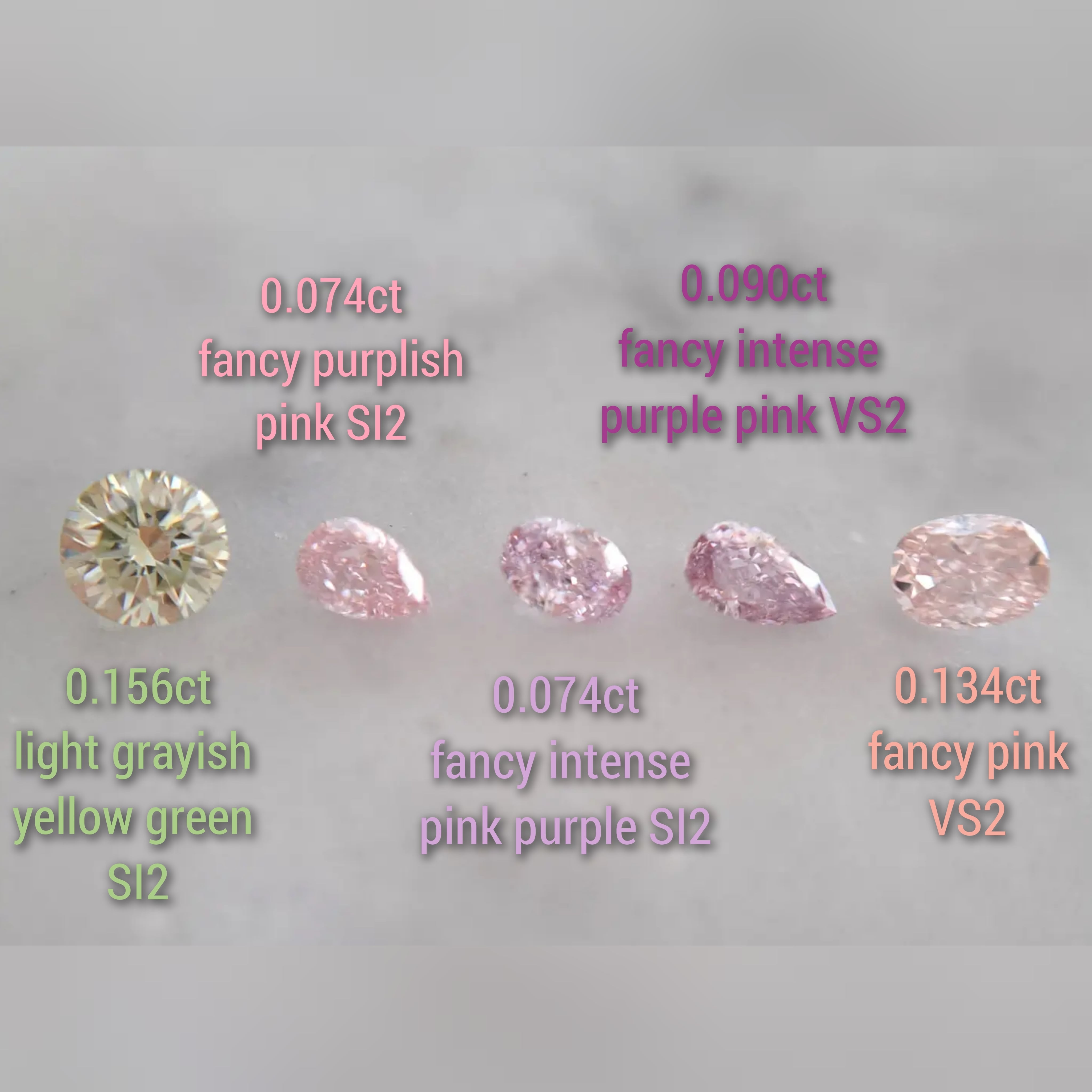 ピンクダイヤモンドルース 0.074ct fancy purplish pink SI2(CGL