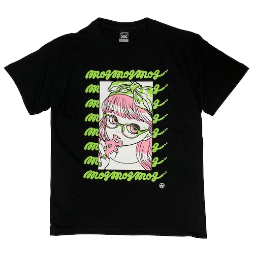 " mog mog mog " Tシャツ green × pink ［ T-016］MIKAZUKI / ミカヅキ