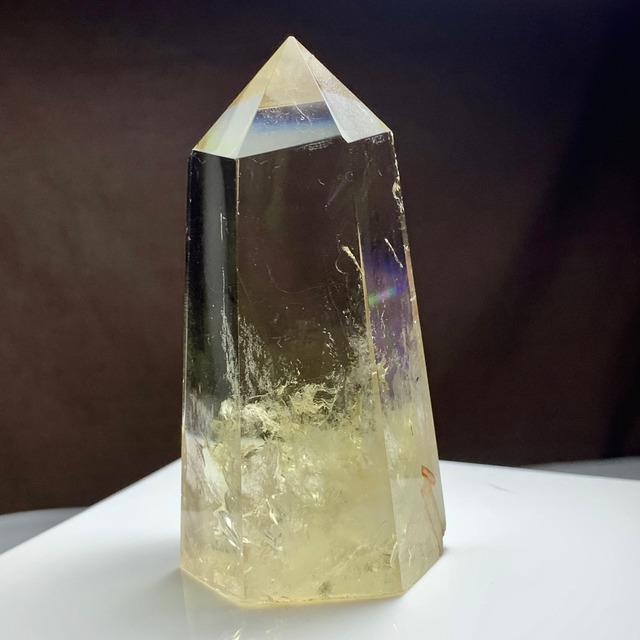 3.超透明☆天使の梯子☆エンジェルラダー・オリーブシトリン ポイント