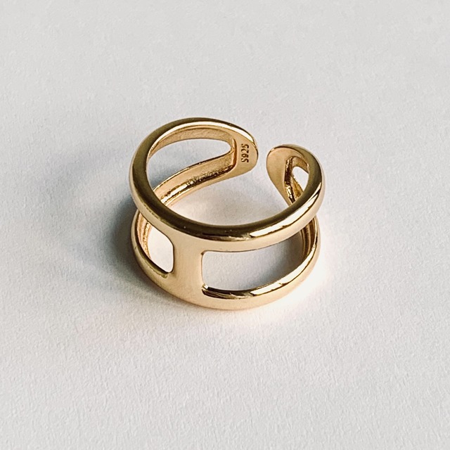 H shape ring #162 Gold