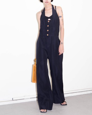 1980s low-back halterneck jumpsuit