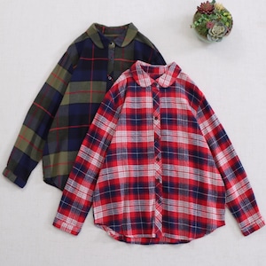 2色/チェック柄シャツブラウス ・9150 2色/チェック柄シャツブラウス ・9150