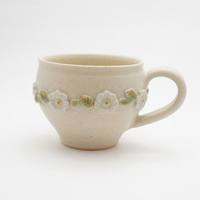 【谷口なづみ】レリーフ丸マグカップ　野ばら　3-B