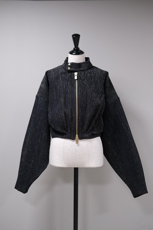 【CFCL】HYPHA GLITTER STAND-UP CROPPED BOMBER JACKET