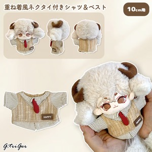 重ね着風ネクタイ付きシャツ＆ベスト【10cm用】TGMC-1275
