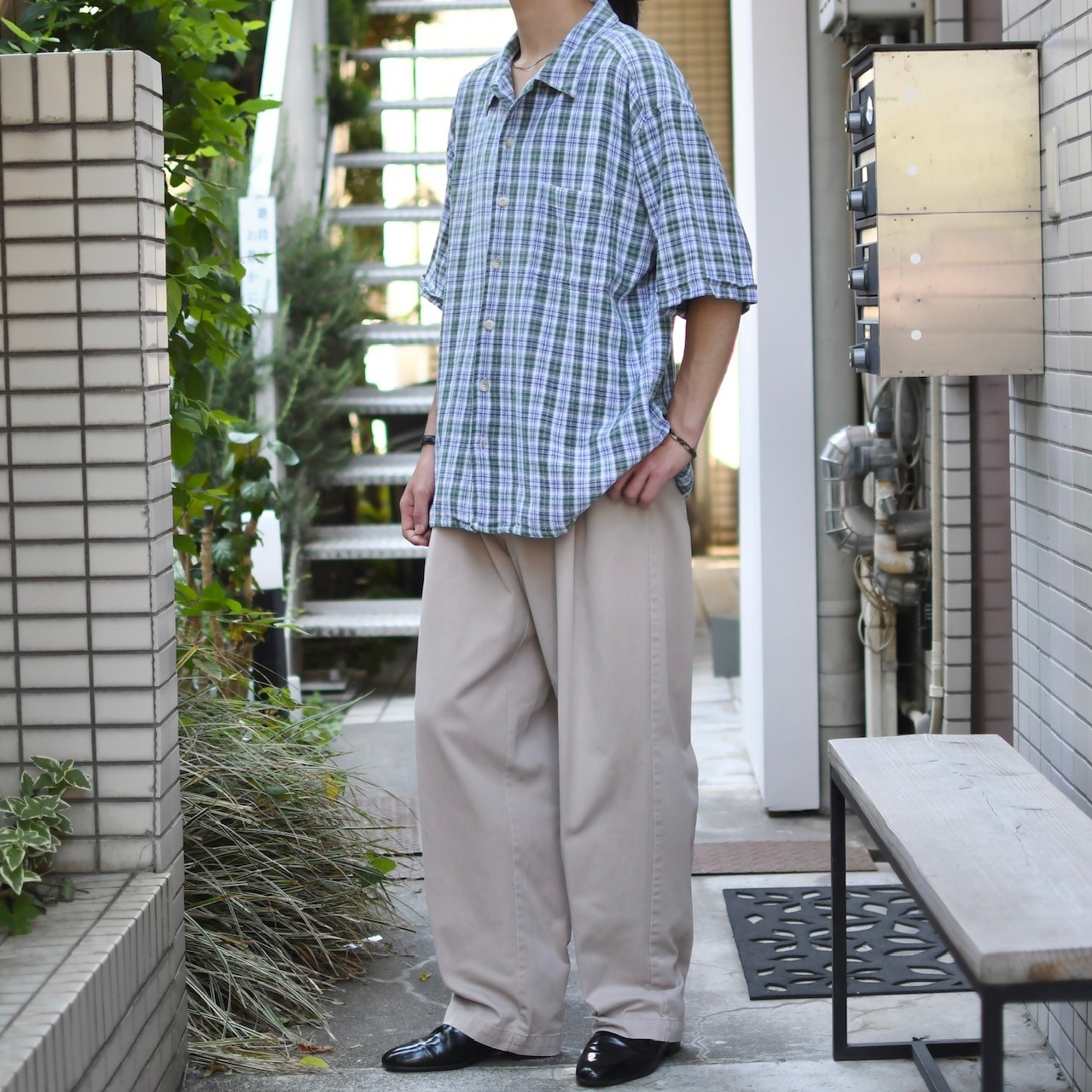 cotton madras check shirt