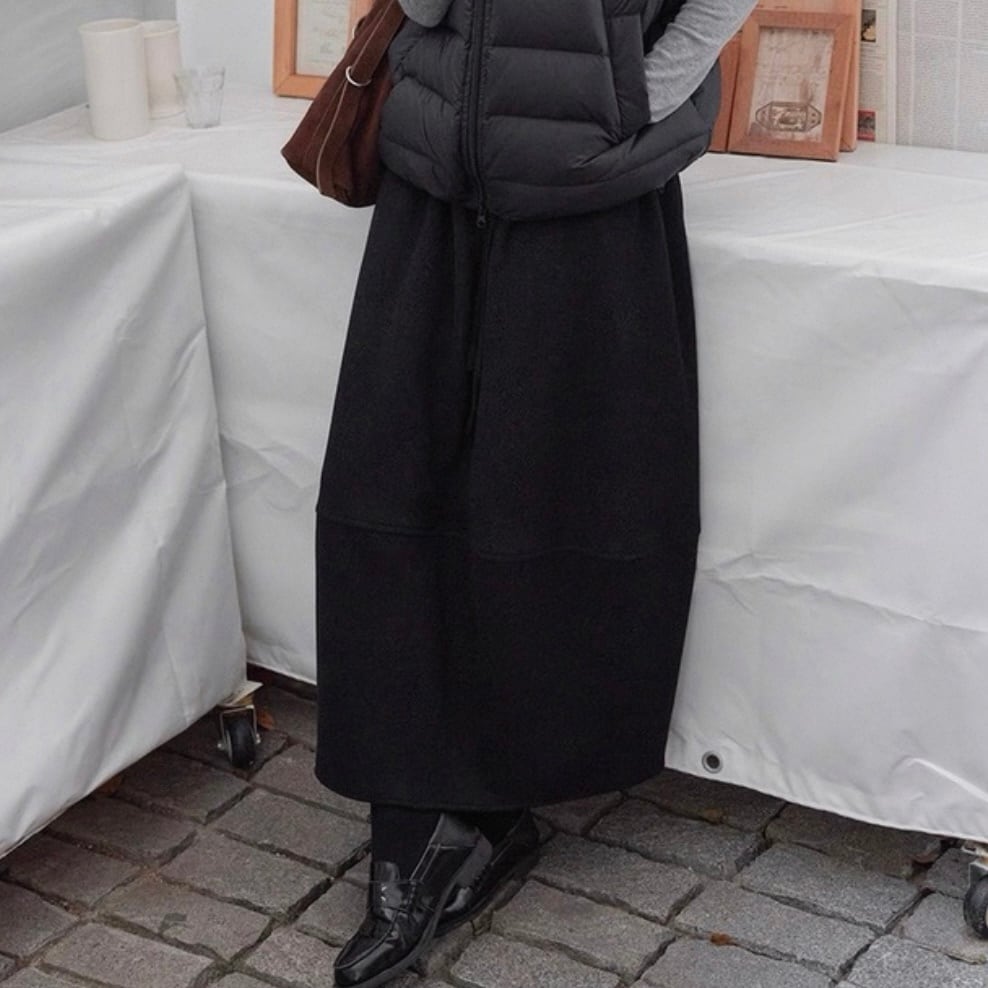 ドローストリング マキシ丈 スカート ◆2col SA9859