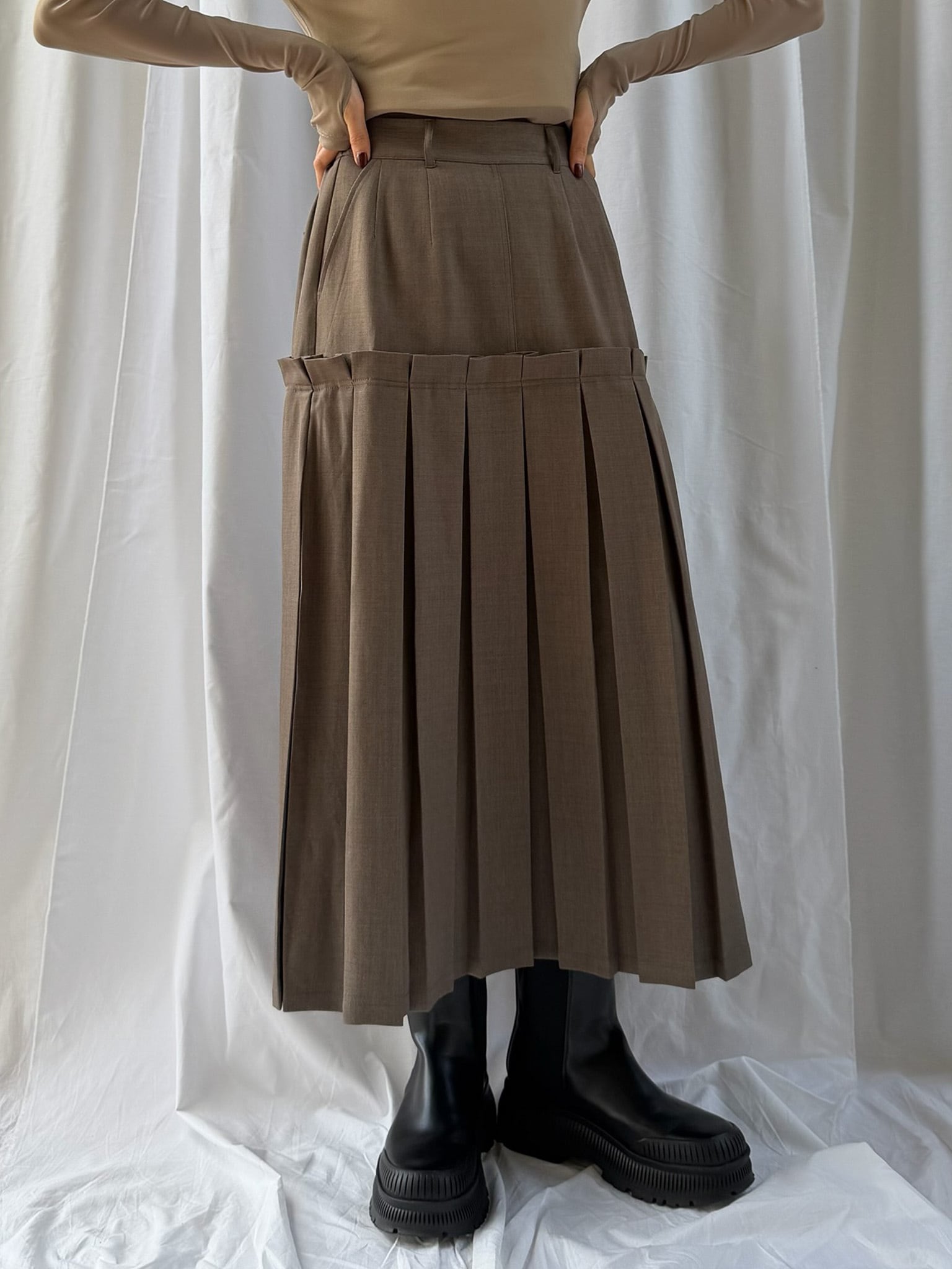 BOX PLEATS SKIRT（ﾎﾞｯｸｽﾌﾟﾘｰﾂｽｶｰﾄ）【7543107】 | CIEL'AIR