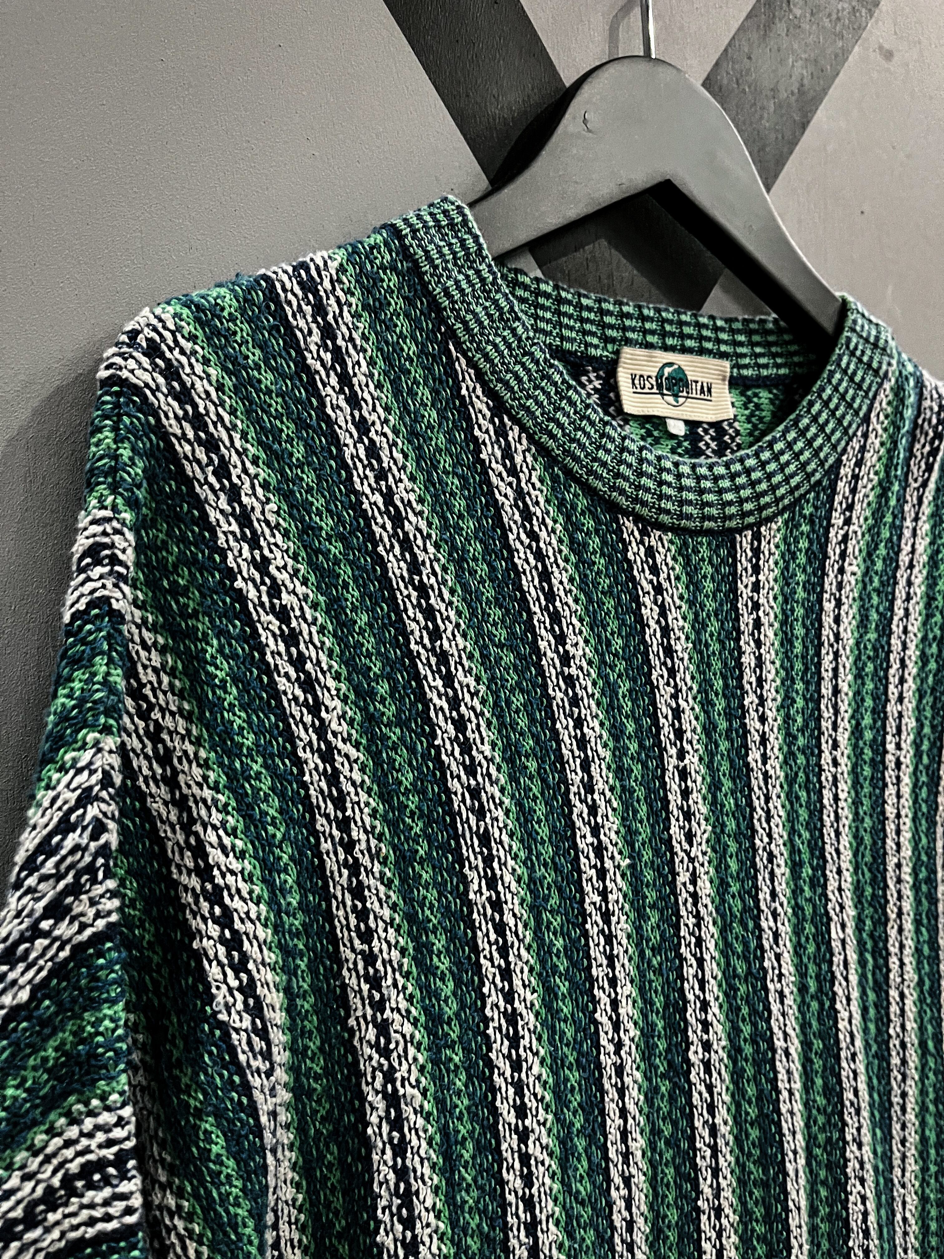 X VINTAGE】Stripe Pattern Vintage Loose Pullover Knit | Caka(カカ 