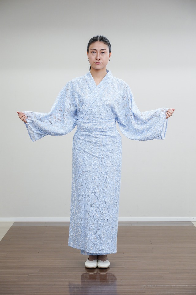 【 S,M size 】KIMONO : white blue