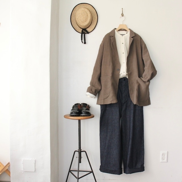 FABRIQUE en planete terre　selvedge denim wide pants + gomu （セルビッチデニムワイドパンツ+ゴム）