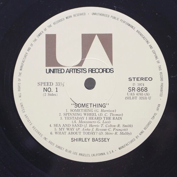 Shirley Bassey / Something  [SR 868] - 画像3