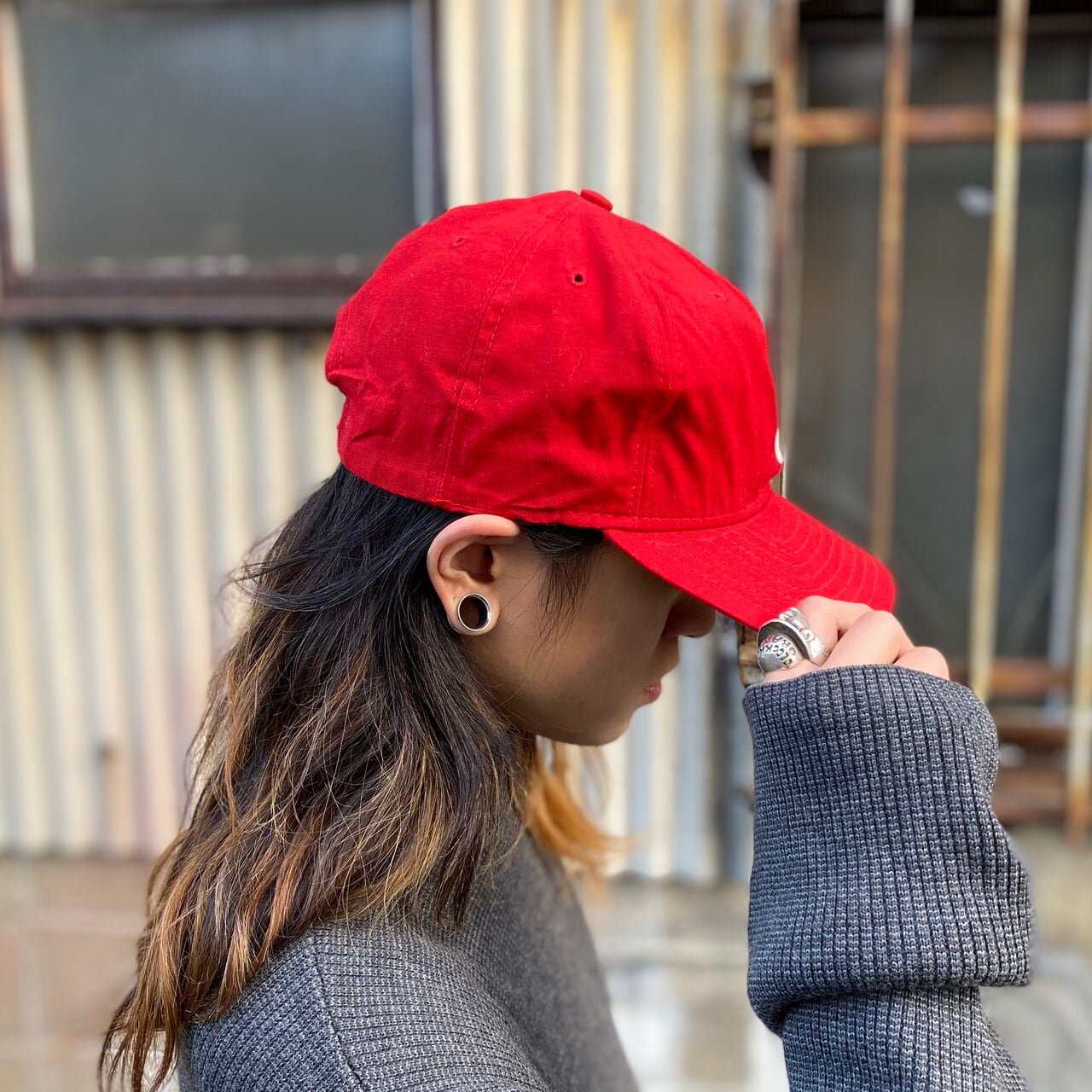 60年代 ビンテージ Usa製 New Era ニューエラ ロゴ ベースボールキャップ スナップバック レッド 赤色 メンズ レディース 古着 60s ヴィンテージ 帽子 Cave 古着屋 公式 古着通販サイト