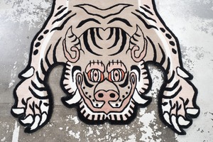 Tibetan Tiger Rug 《Lサイズ•ウール・オリジナル2・ナチュラルサンド111》チベタンタイガーラグ