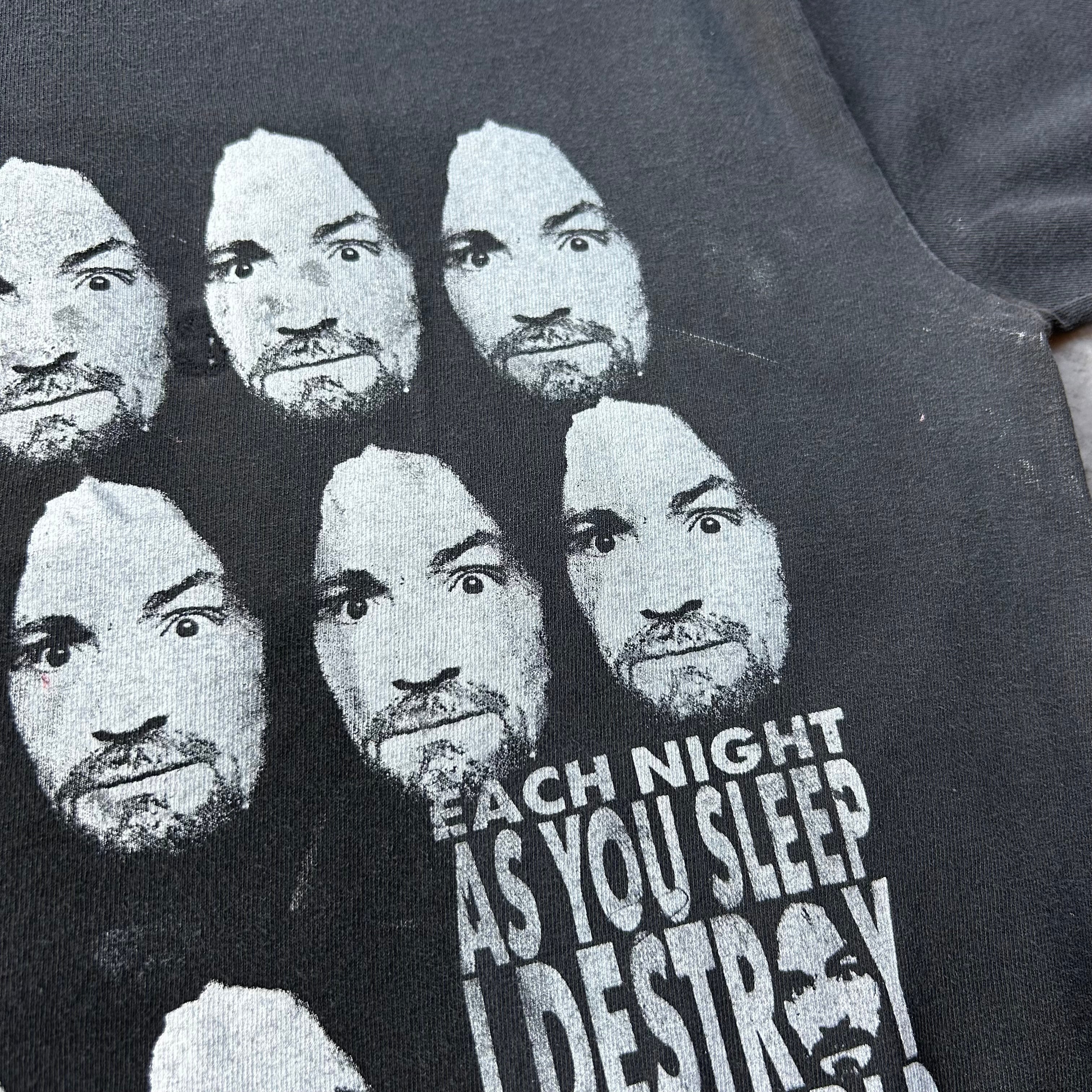 90s チャールズマンソンtシャツ USA製 ブラック L相当 evil7 | 東京準備室