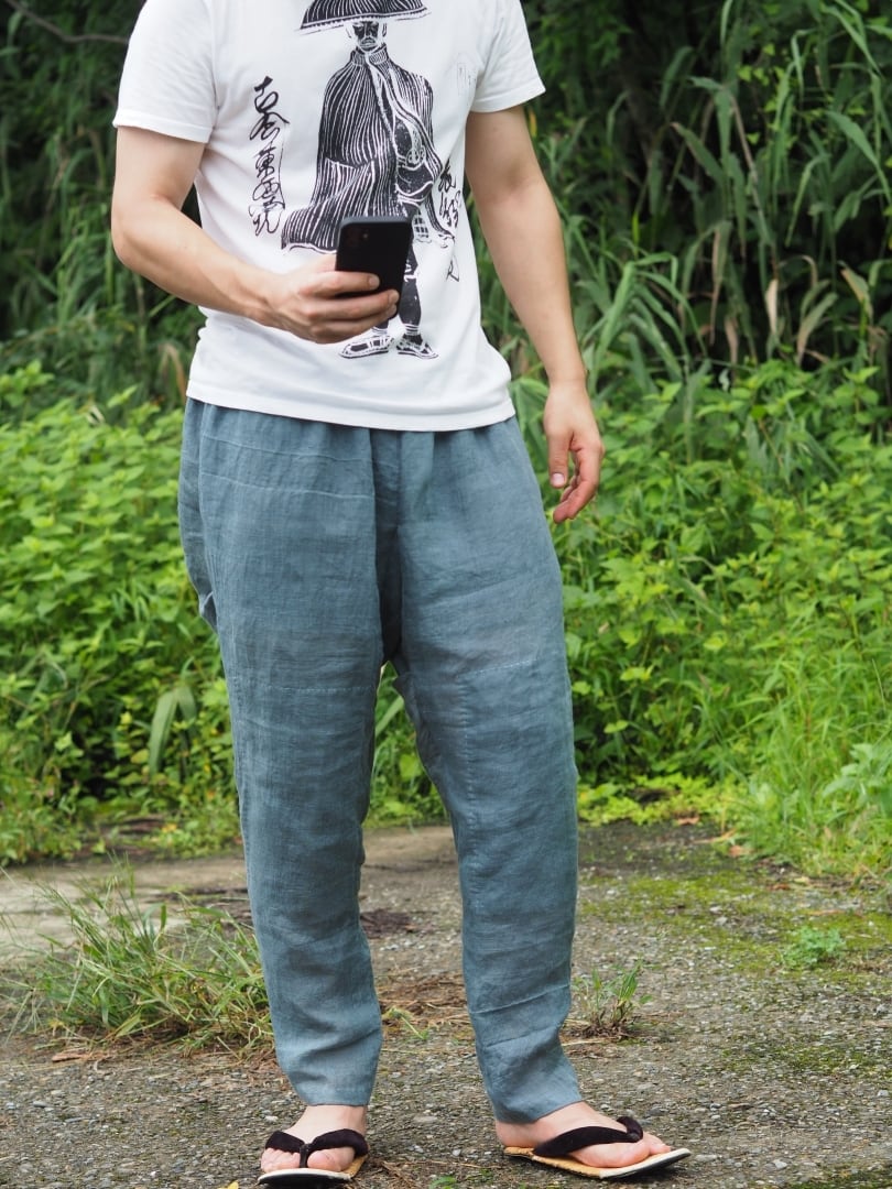 「麻もんぺ」麻 古布