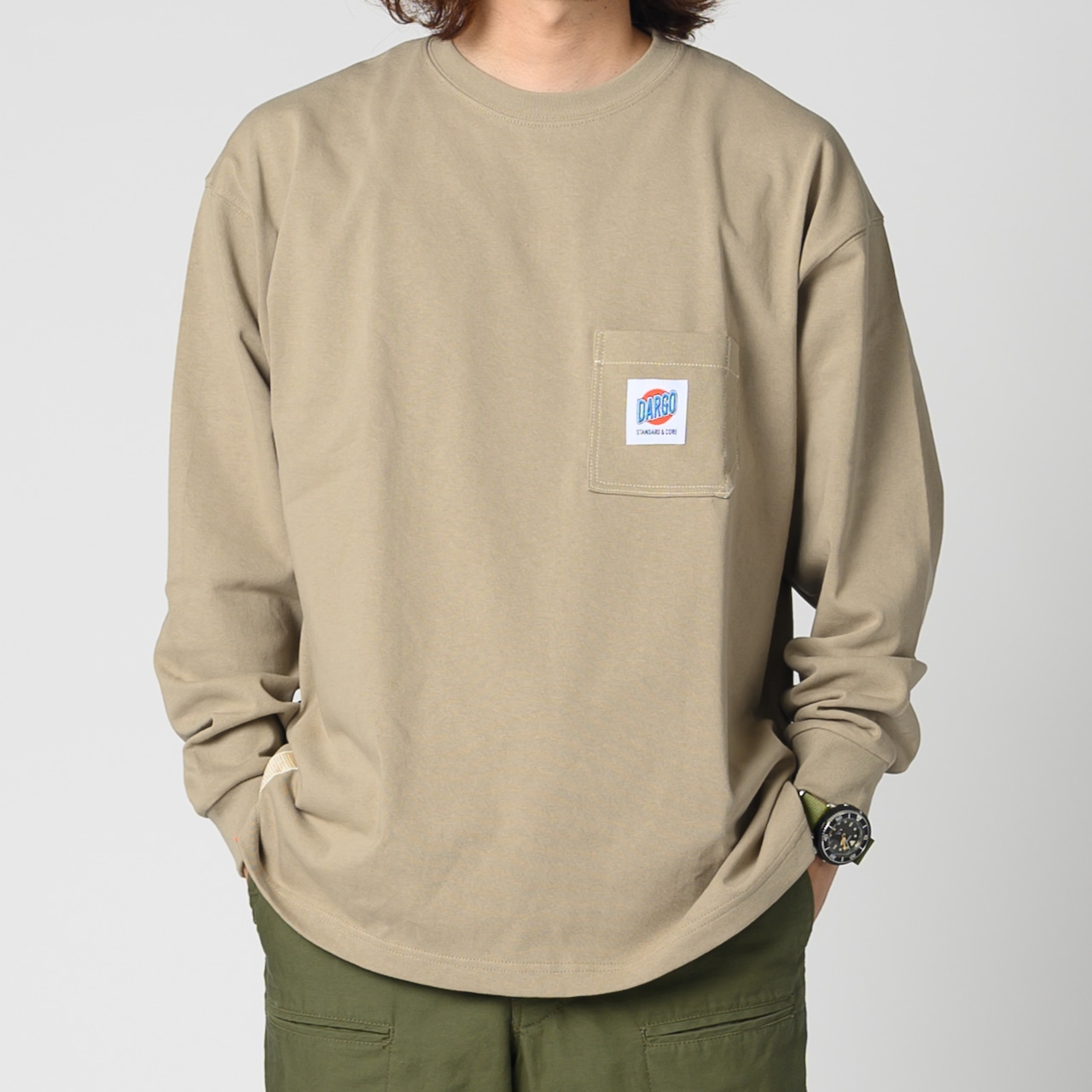 【DARGO】"9onz MAX WEIGHT" Working Pocket Long T-shirt（3color）