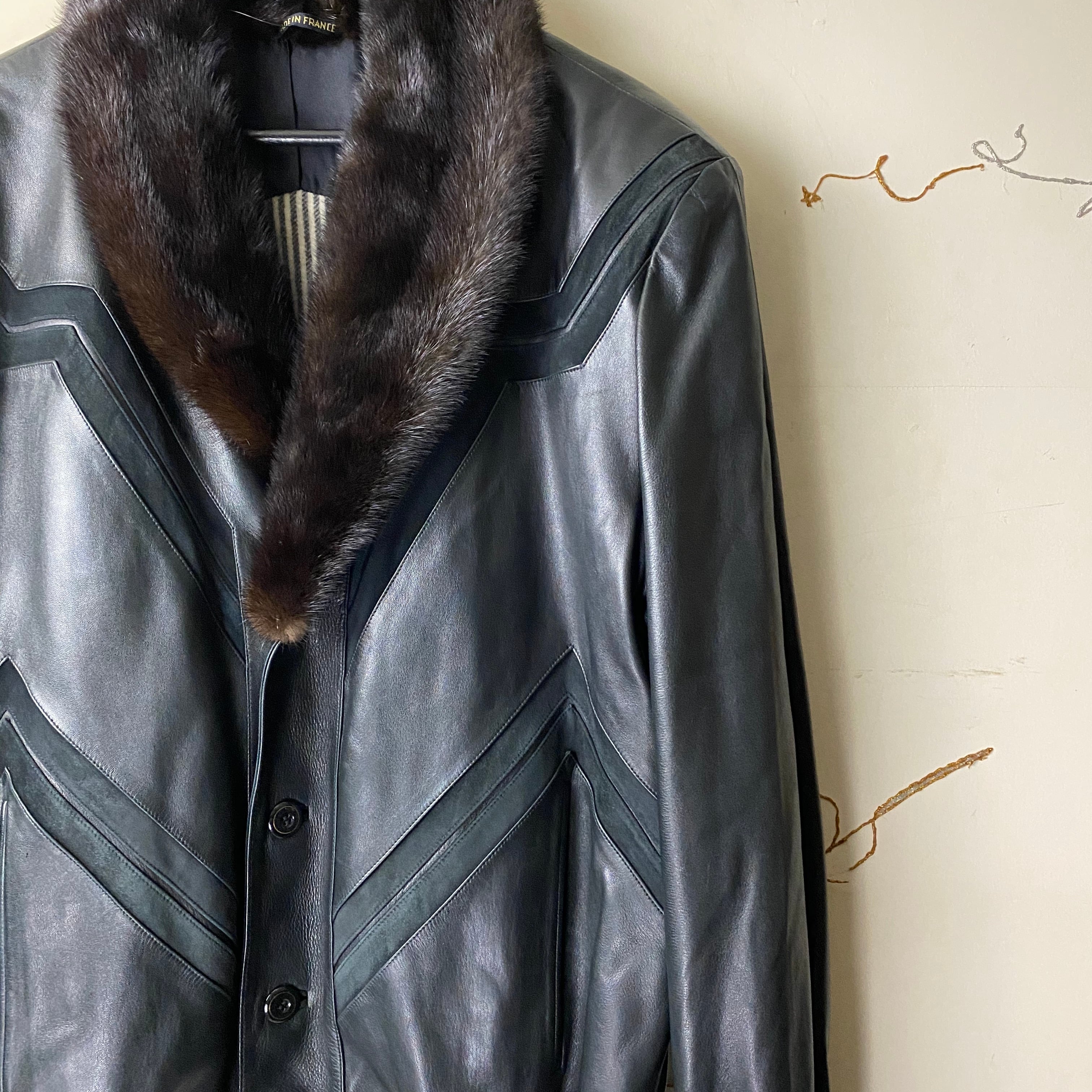 ZILLI switching leather blouson with fur | NOIR ONLINE