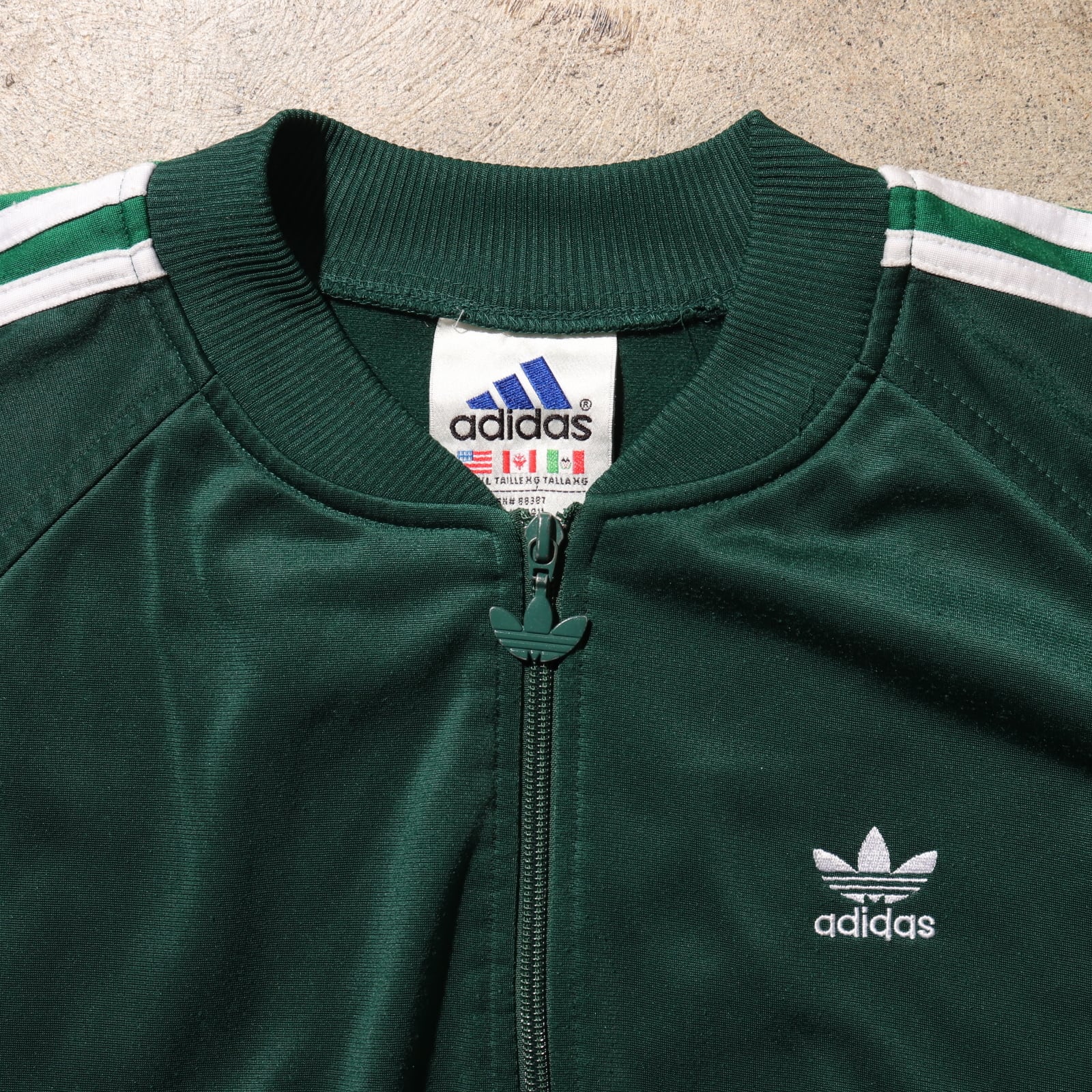 adidas originals 90s トラックジャケット　グリーン×イエロー