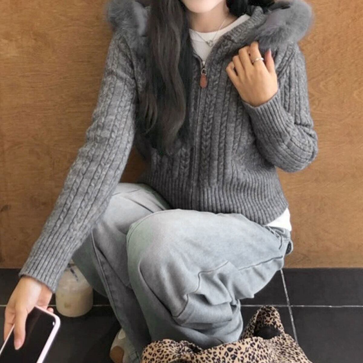 ケーブルニット カーディガン フード付き レディース 秋冬 韓国 きれいめ 大人 かわいい ケーブル編み 長袖 前開き ジップニット おしゃれ アウター トップス 羽織り 大人可愛い 大人女子