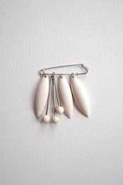 Aarikka white leaf brooch