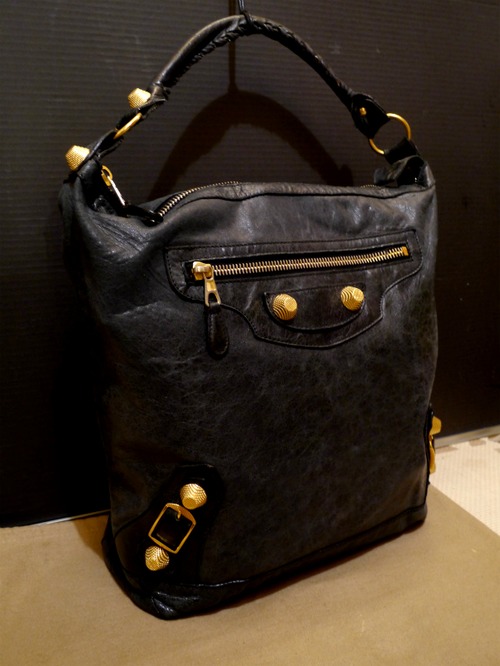 レア◆BALENCIAGA バレンシアガ ジャイアントデイ レザー バッグ 黒