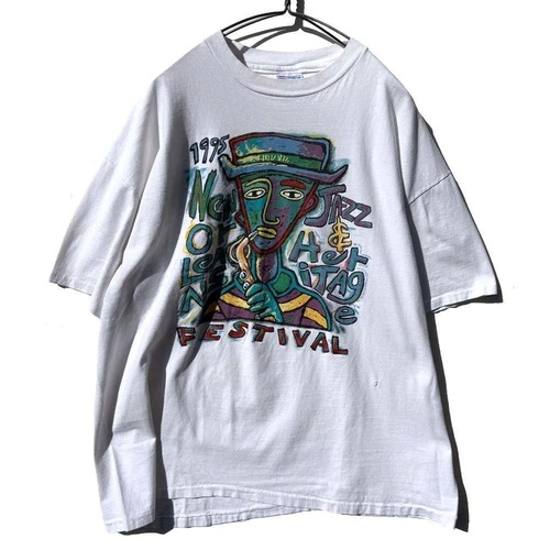 【New Orleans Jazz Festival - Made In USA】Vintage Jazz Festival Print T-Shirt【1995s】