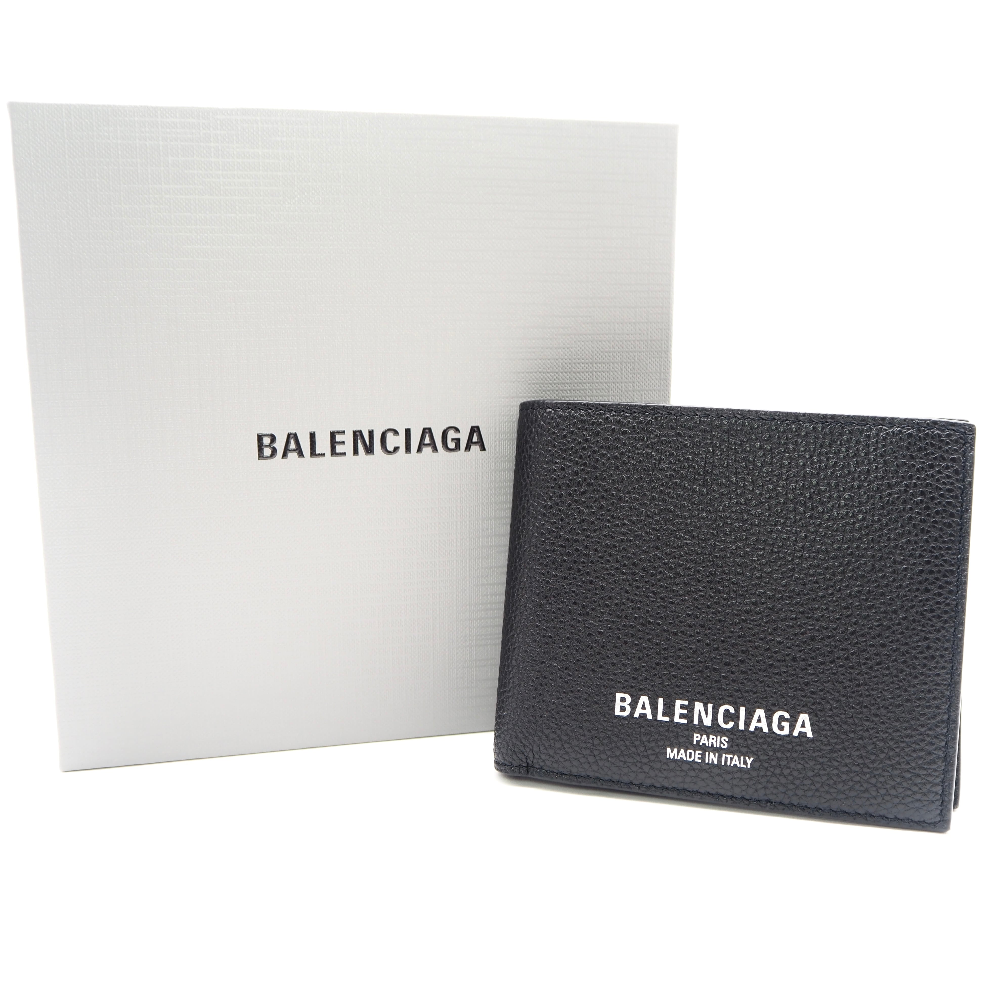 BALENCIAGA ロゴ 財布 レザー ブラック バレンシアガ