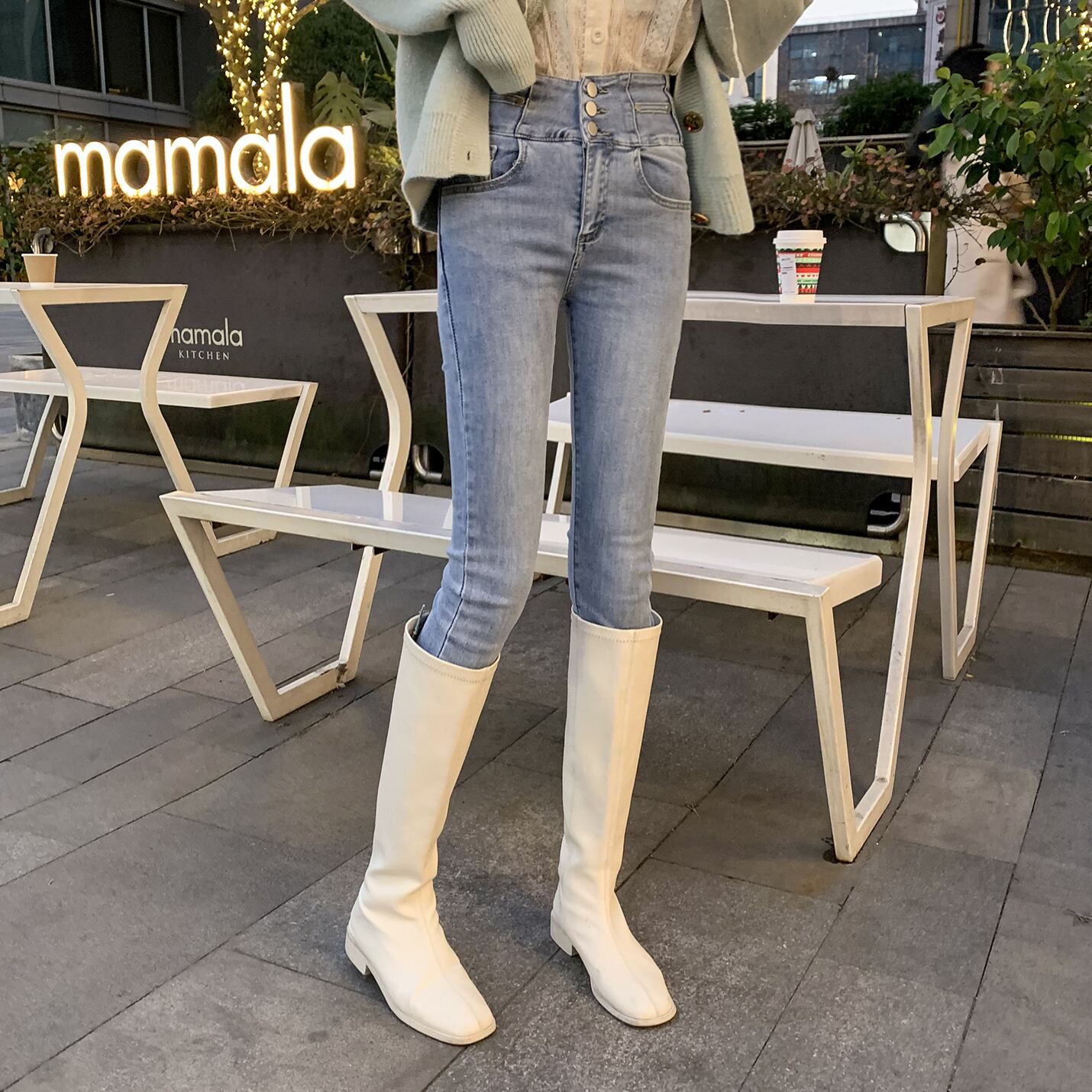 スプリングハイウェストジーンズ パンツ レッド 春物 6Du_Shop_Women94523884119