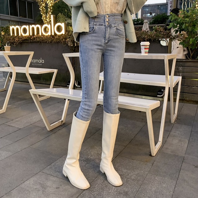 スプリングハイウェストジーンズ パンツ レッド 春物 6Du_Shop_Women94523884119