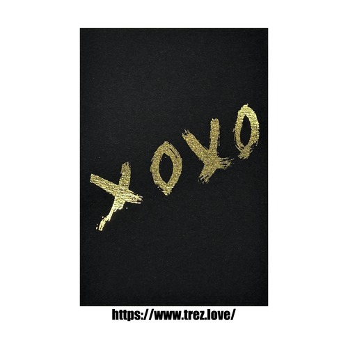 金箔押し XOXO HUG KISS LOVE メッセージカード