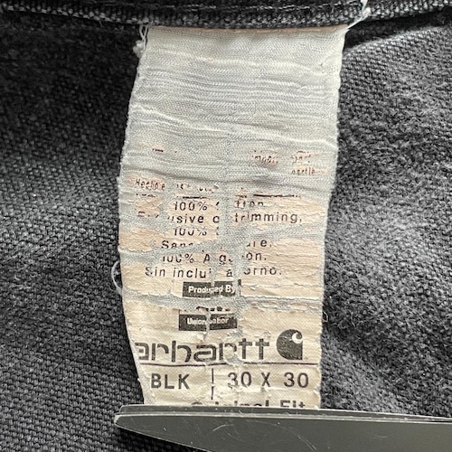 00s USA製 ブラック ダブルニー Carhartt B01 BLK w30 詳細写真11