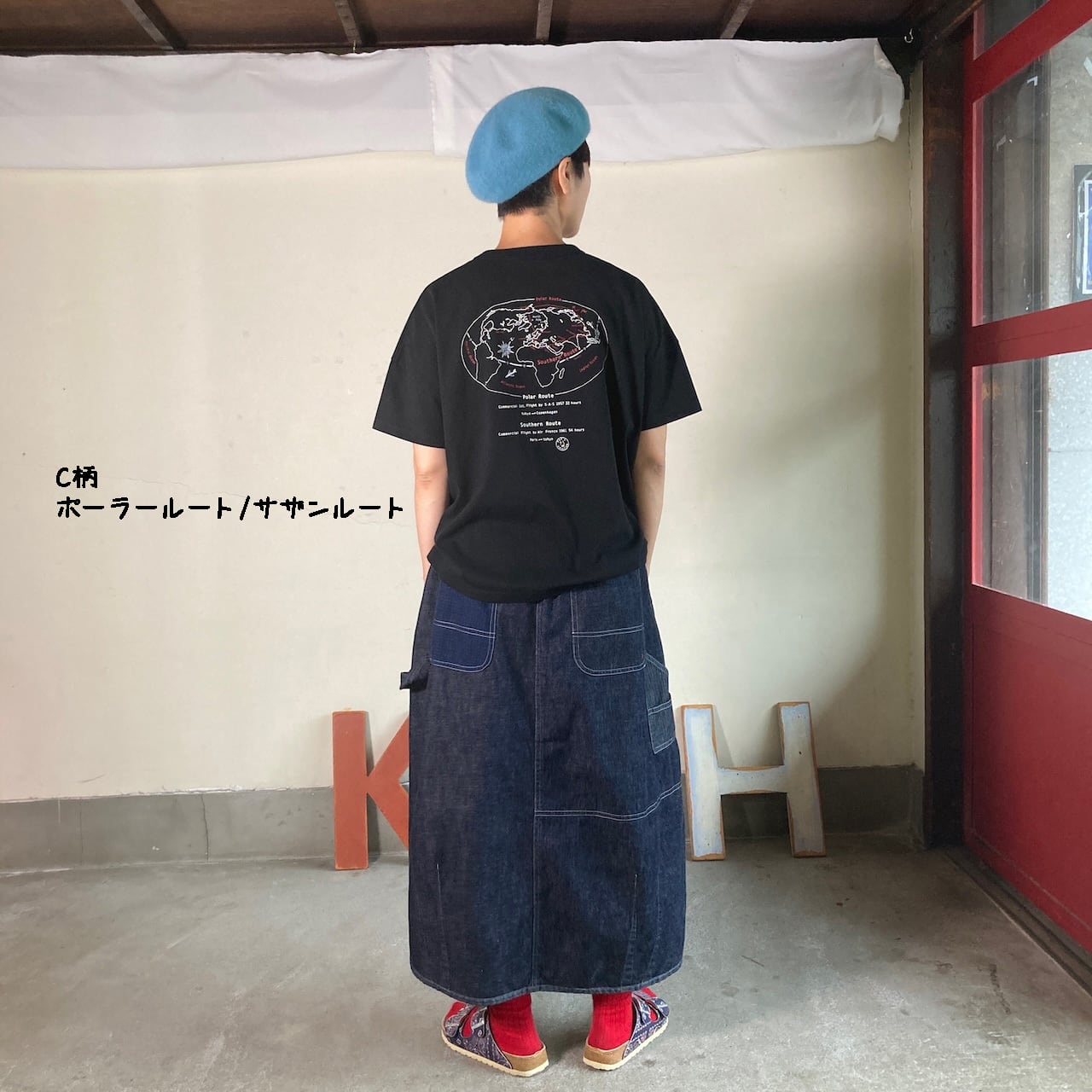 半袖Girl'sTシャツWIDE FIT【Around the World】C柄ポーラールート