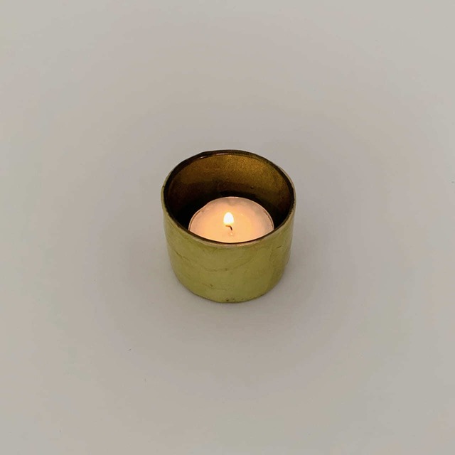 ティーライト ボーティブ キャンドルホルダー バンブー オリーブグリーン / Votive Candleholder Bamboo Olive Green