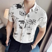 printed casual short sleeve shirt 00346