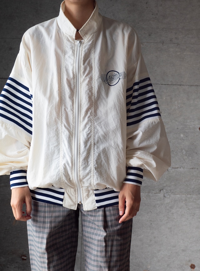 "ARTEX" 1980s Border ribs shell combi jacket