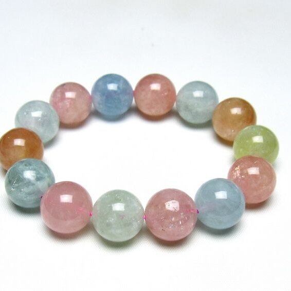 ミックスカラーベリル ブレスレット 15mm 一点物 メール便可 [M便 1/10] 111-48910