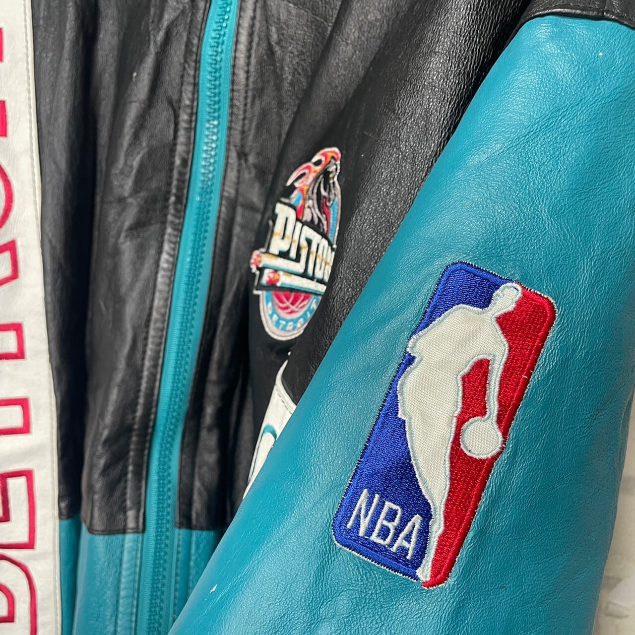 PRO PLAYER NBA レザージャケット L(XL相当) 刺繍 ワッペン PRO PLAYER NBA レザージャケット L(XL相当) 刺繍 ワッペン