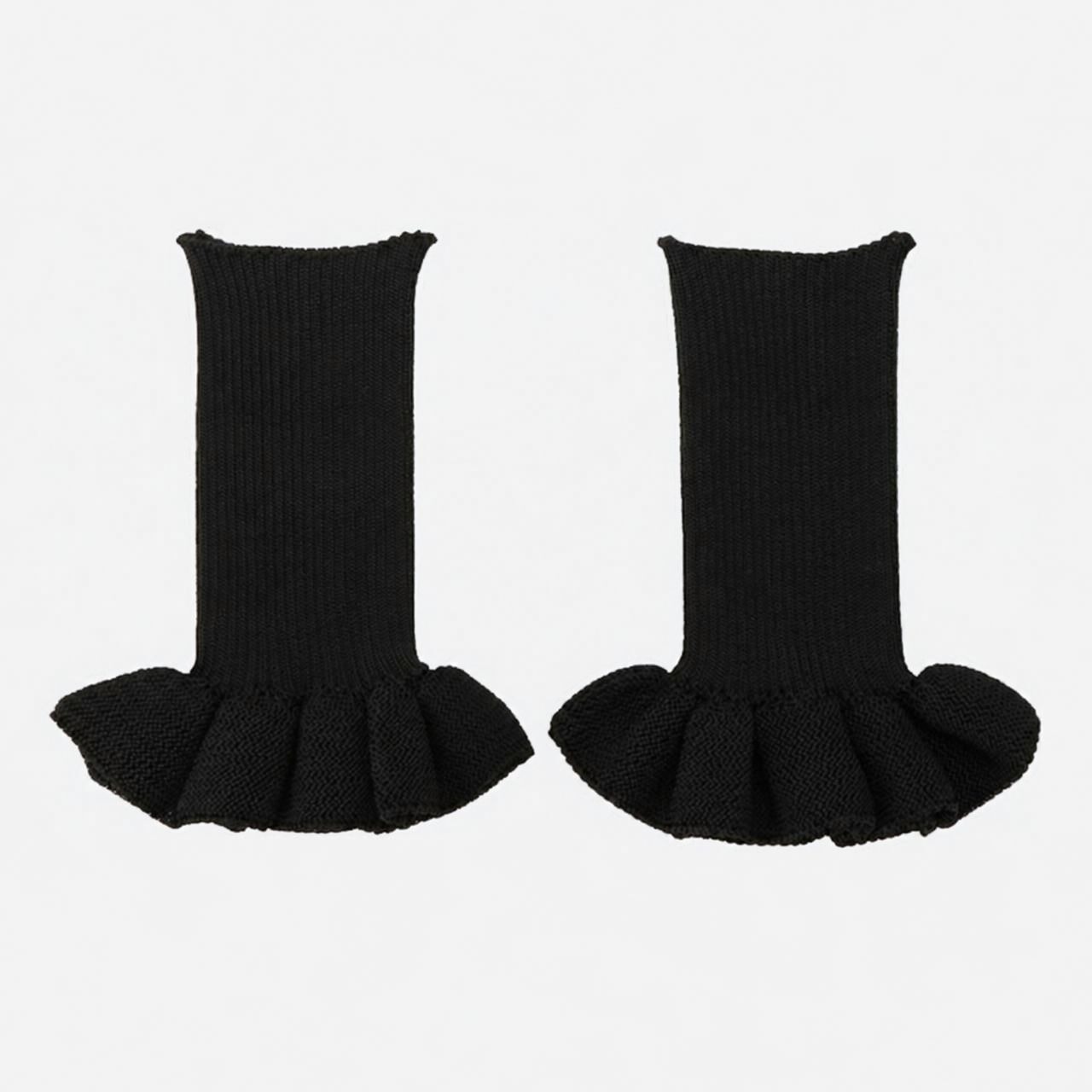 UMILE Yarn FRILL CUFFS / BLACK