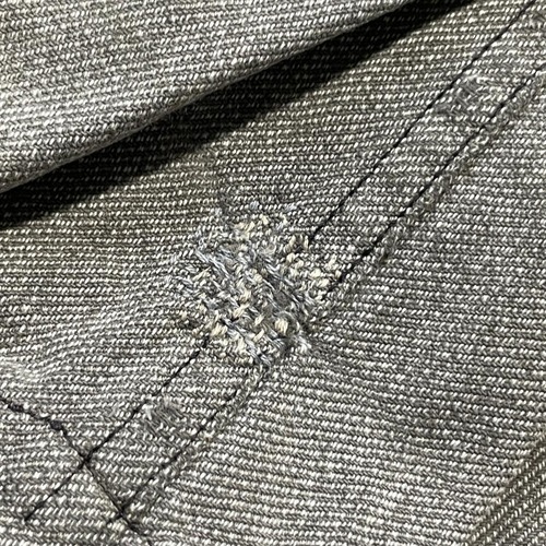 50s MANLTH 刺繍タグ ごま塩 ブラックシャンブレー アトリエコート 詳細写真8