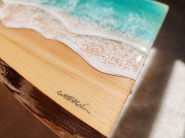 354.オーシャンレジンアート 1枚板