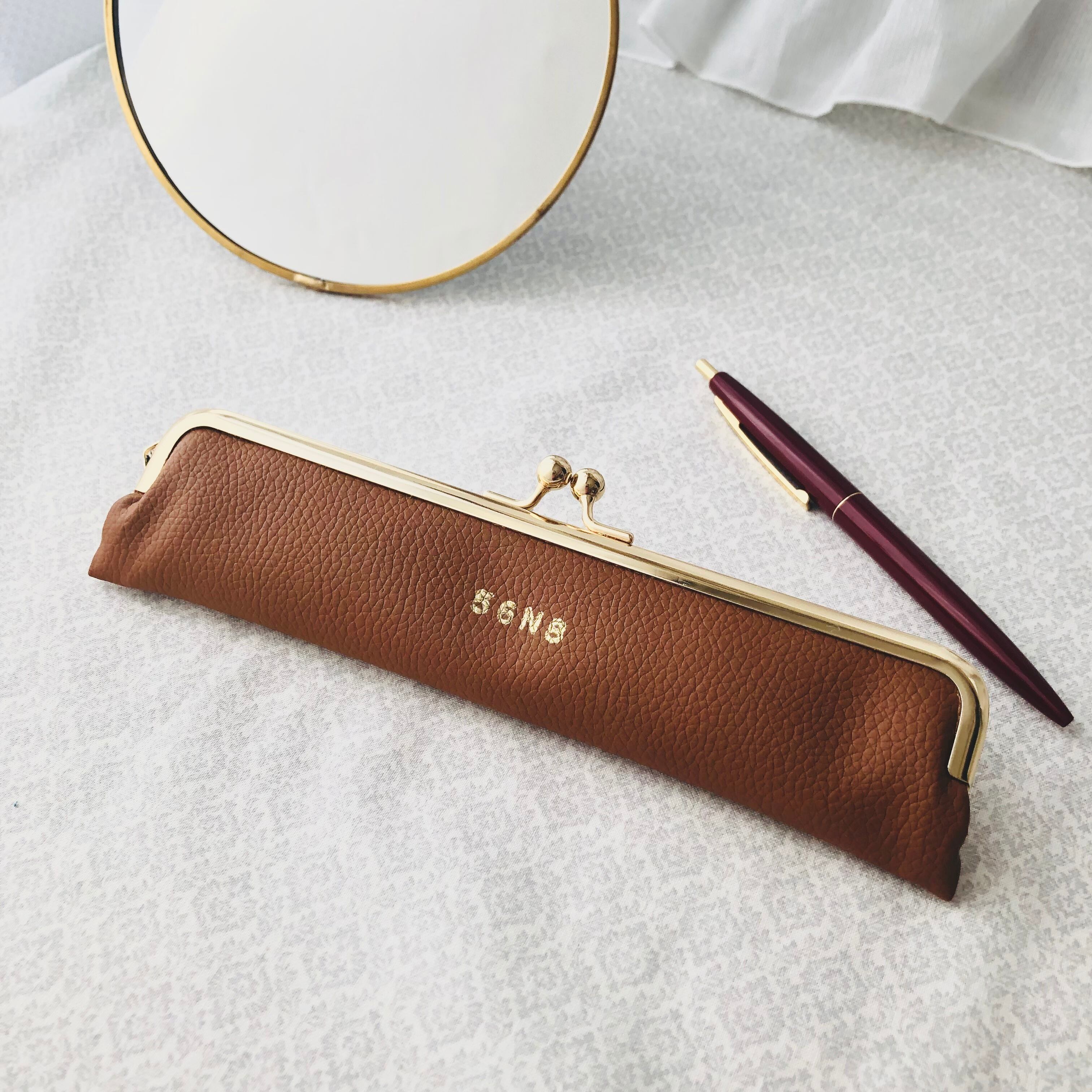 スリムながま口ペンケース（BR） | 56N8