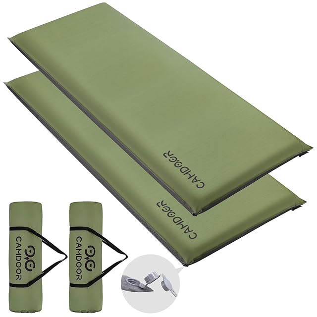 CAMDOORインフレーターマット ブラック 10cm 2個セット キャンプ用