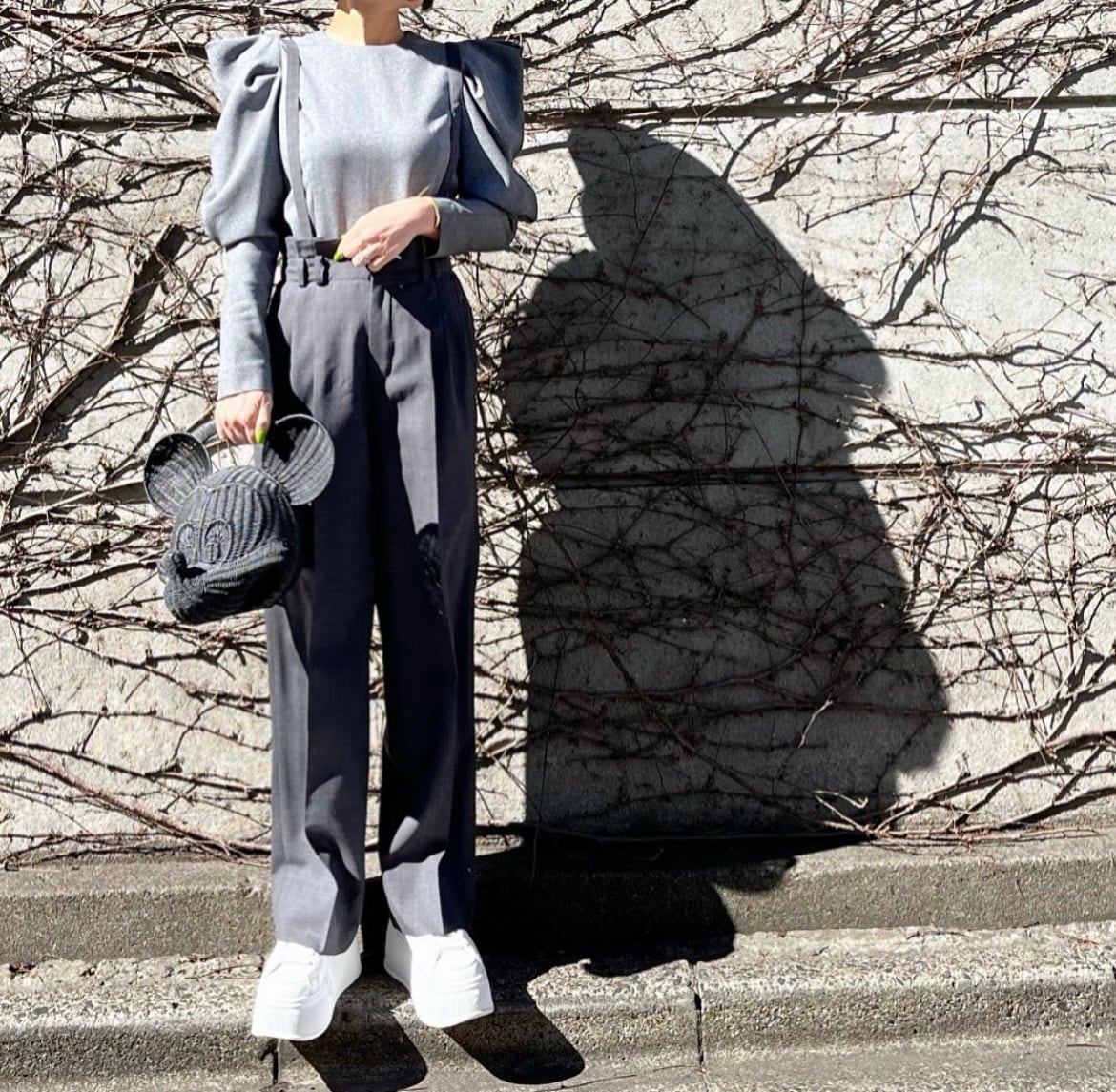 とんがりパフtops Manon グレー | Cygne 