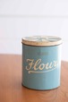 英国　Regency Ware　リージェンシー　ウェアー社製　フラーワー缶　サーカステント柄スカイブルー