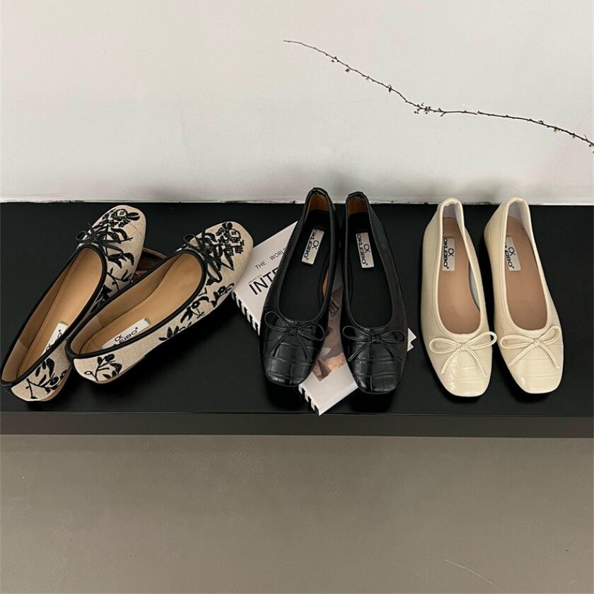 designed ribbon ballet shoes m0335