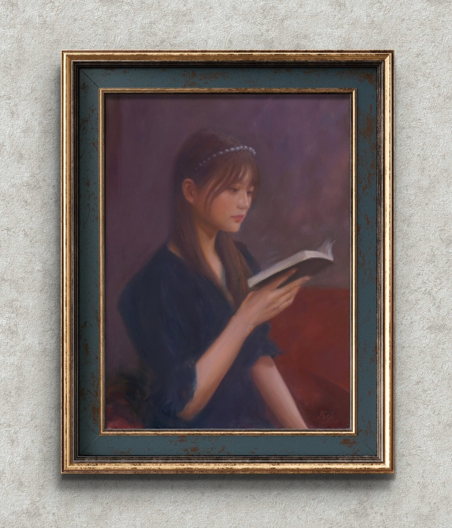 写実画【Margaret】油彩画　直筆サインあり kuguiart