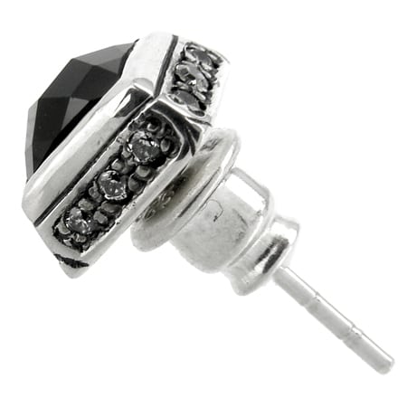 スクエアオニキススタッドピアス ACSE0020BK Square onyx stud