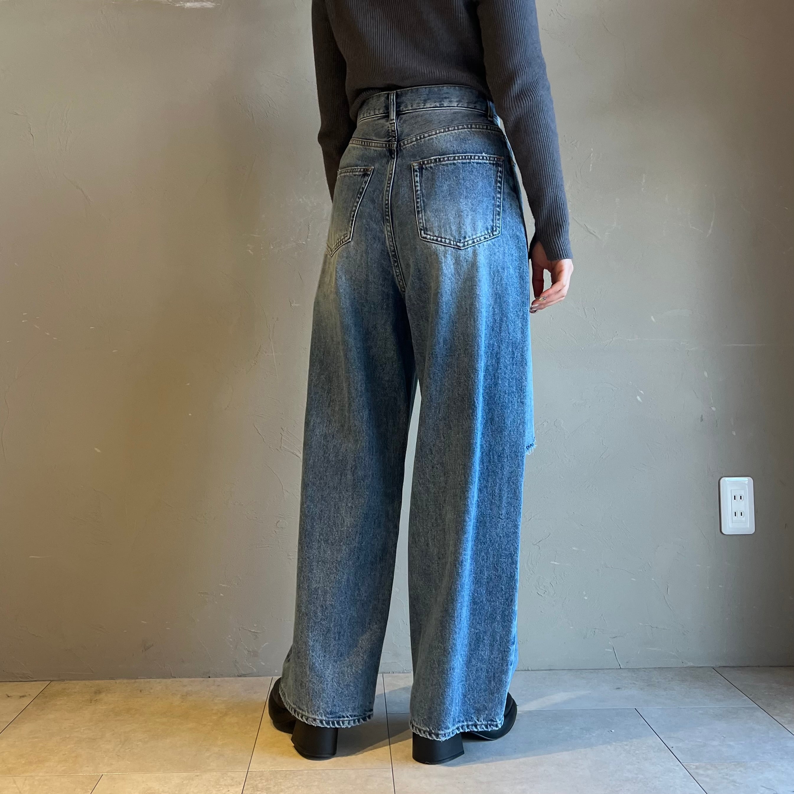 【cafune】新品デニム・ジーンズ cafune; 】ハイウエストダメージワイドデニム | valance 福井