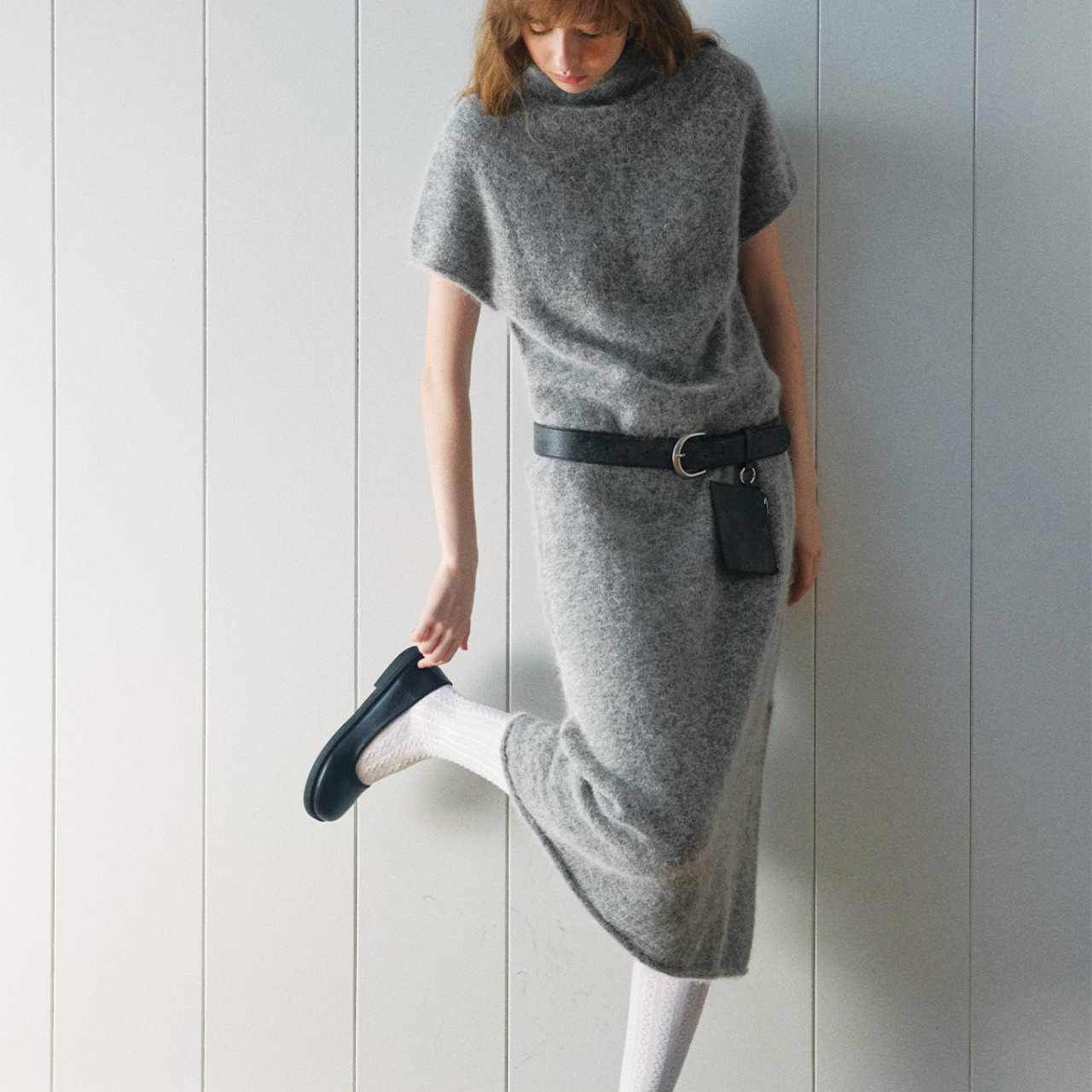 Fuzzy Knit Sleeveless Dress T3716